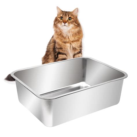 best stainless steel cat litter box|high sided cat litter box.